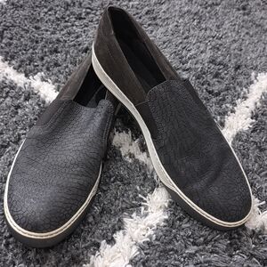 Textured Black Slip-On Sneakers for Men